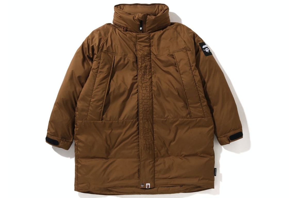 Pre-owned Bape Long Relaxed Fit Down Jacket Beige