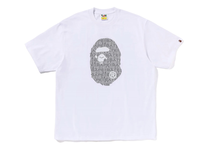 Pre-owned Bape Men's  Lux Sport Pattern Ape Head Relaxed Fit Tee Shirt In White