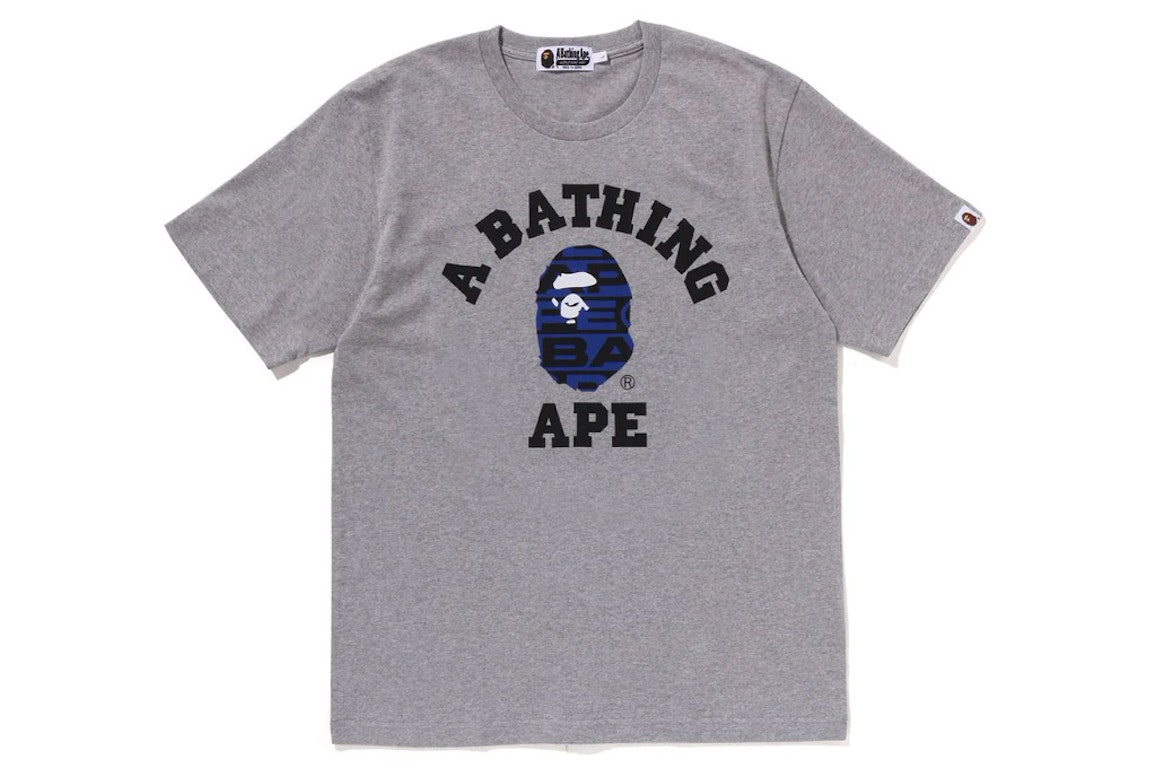Pre-owned Bape Lux Sport Pattern College Tee Gray