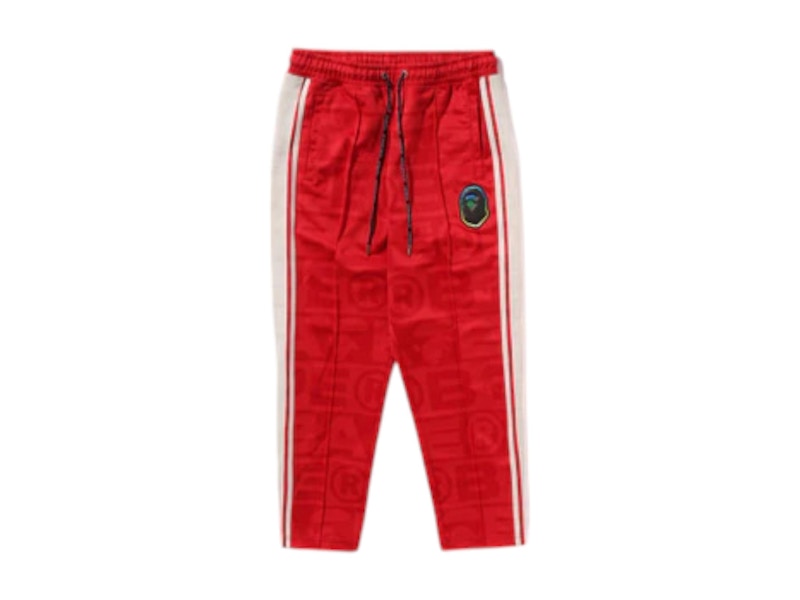 BAPE Lux Sport Pattern Jacquard Track Pant Red
