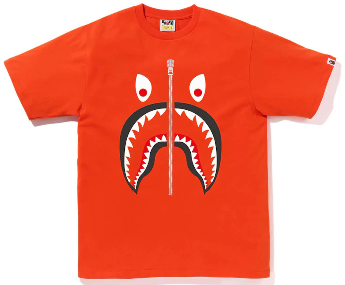 Bape Mad Shark Tee Orange - Fw23 Men'S - Us