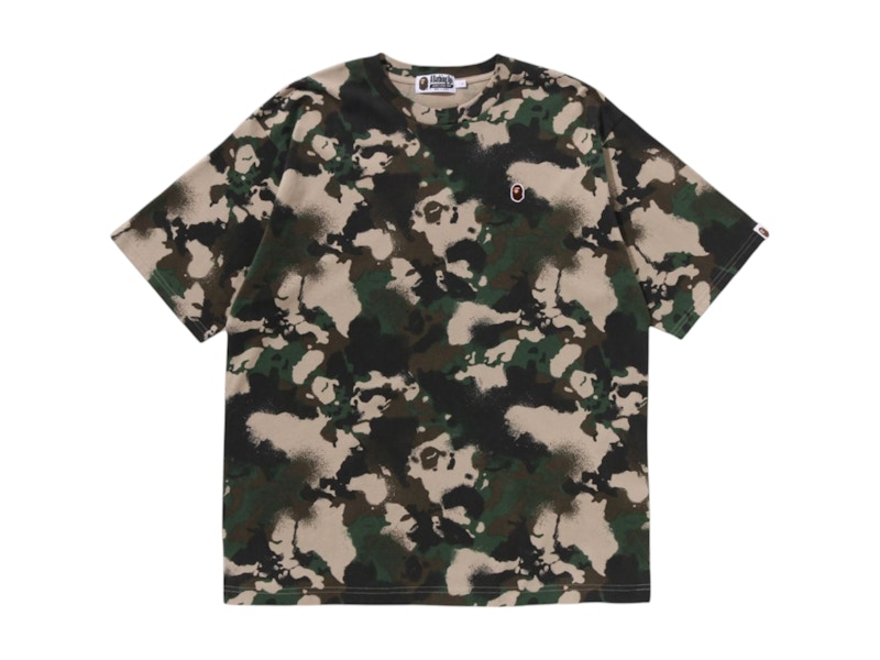 BAPE Map Camo Ape Head One Point Relaxed Fit Tee Green