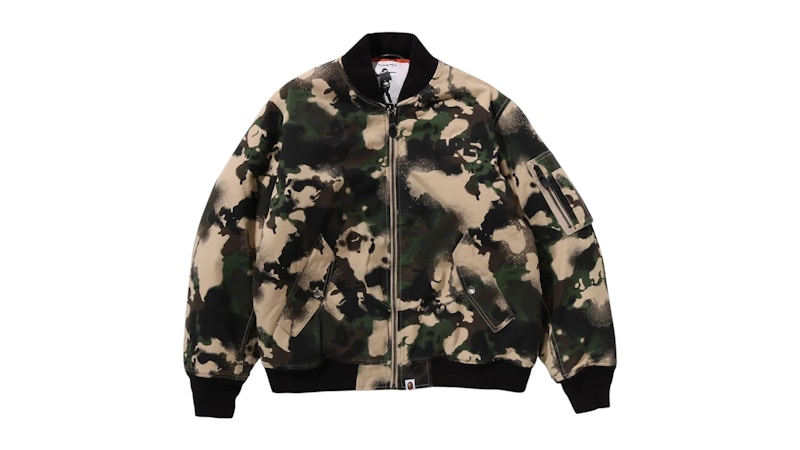 Giacca bomber BAPE Map Camo verde