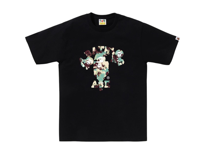 BAPE Map Camo College Milo Tee Black/Multicolor Men's - SS25