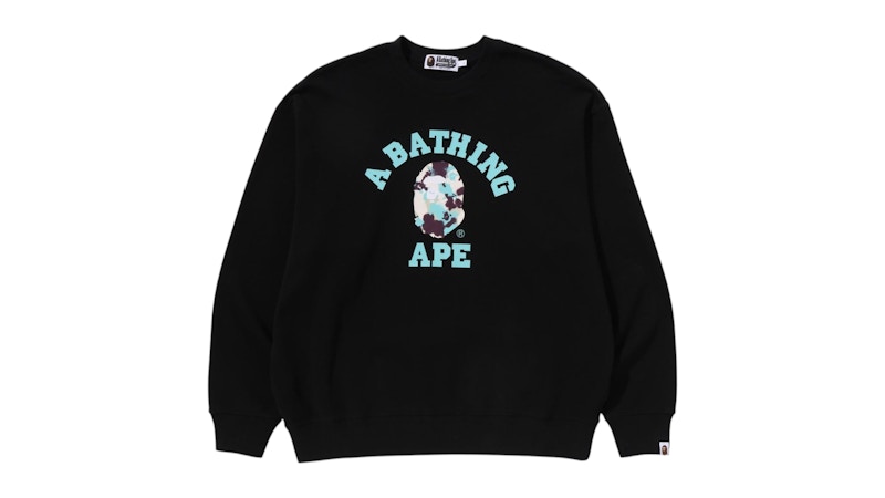 スウェット・トレーナー A BATHING APE MAP CAMO COLLEGE RELAX FIT CREWNECK SWEATSHIRT BAPE Map Camo College Relax Fit Crewneck Sweatshirt Gray