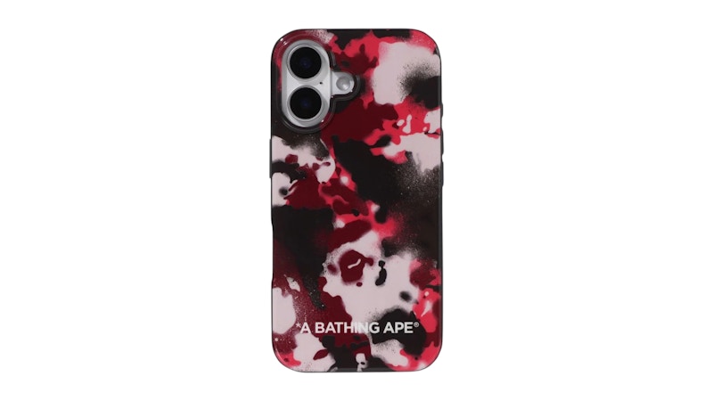 Pre-owned Bape Map Camo Iphone 16 Case In Red