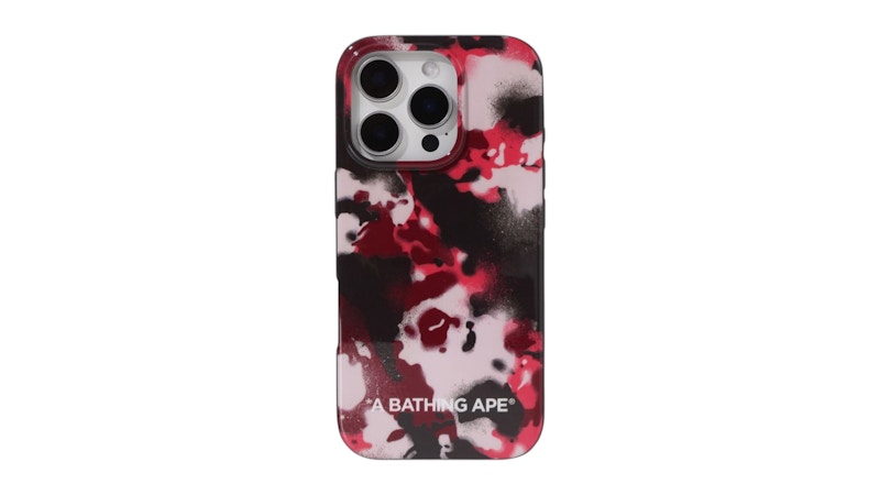 Pre-owned Bape Map Camo Iphone 16 Pro Case In Red
