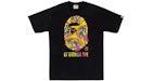 BAPE Marmoleado De Un Simio De Baño Camiseta Negro