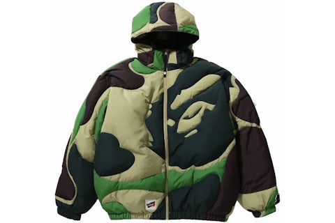 Bape Camo Shark Puffer Jacket BAPE Mega ABC Camo Detachable Hoodie