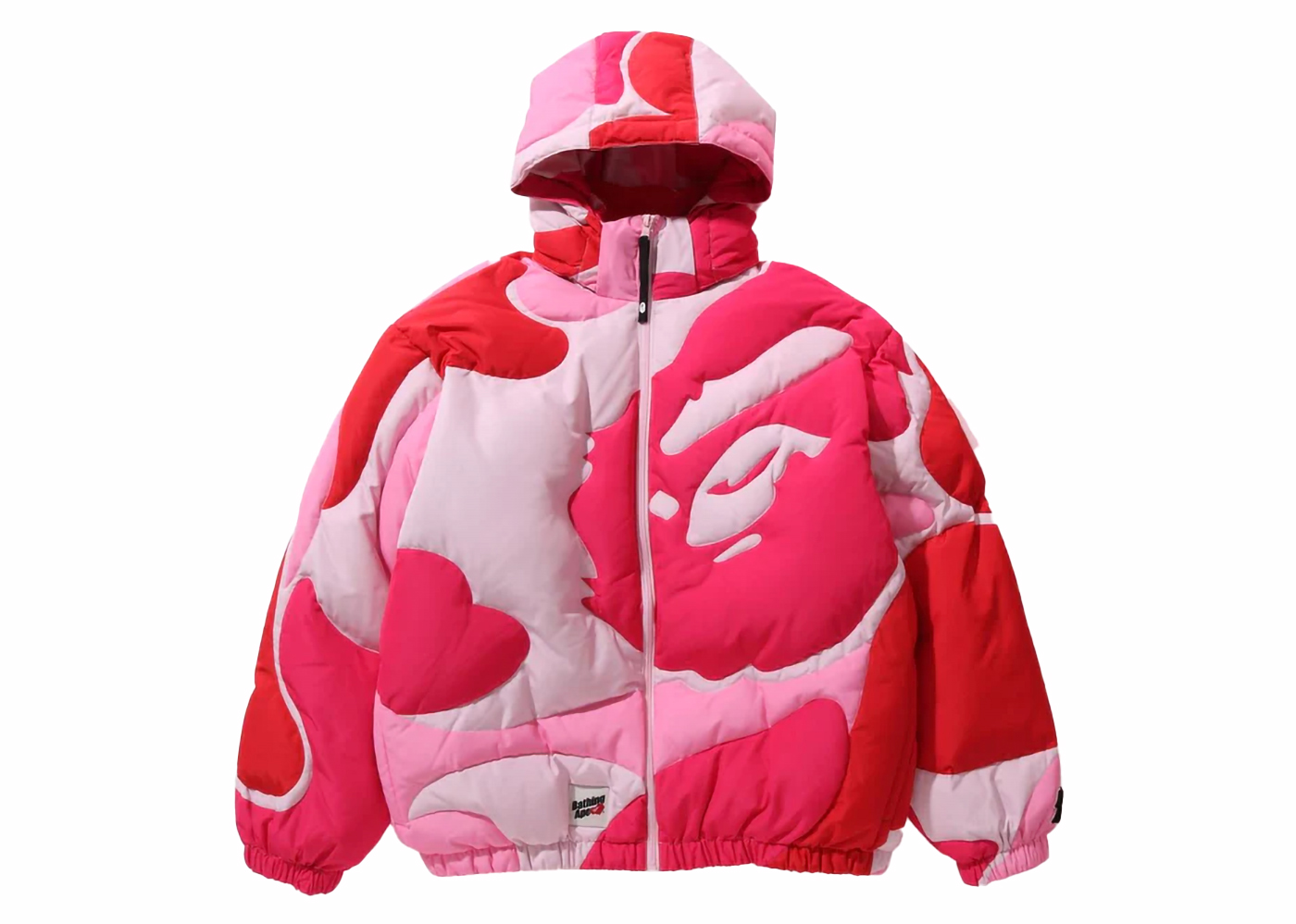 BAPE Mega ABC Camo Detachable Hoodie Puffer Down Jacket Pink Men's