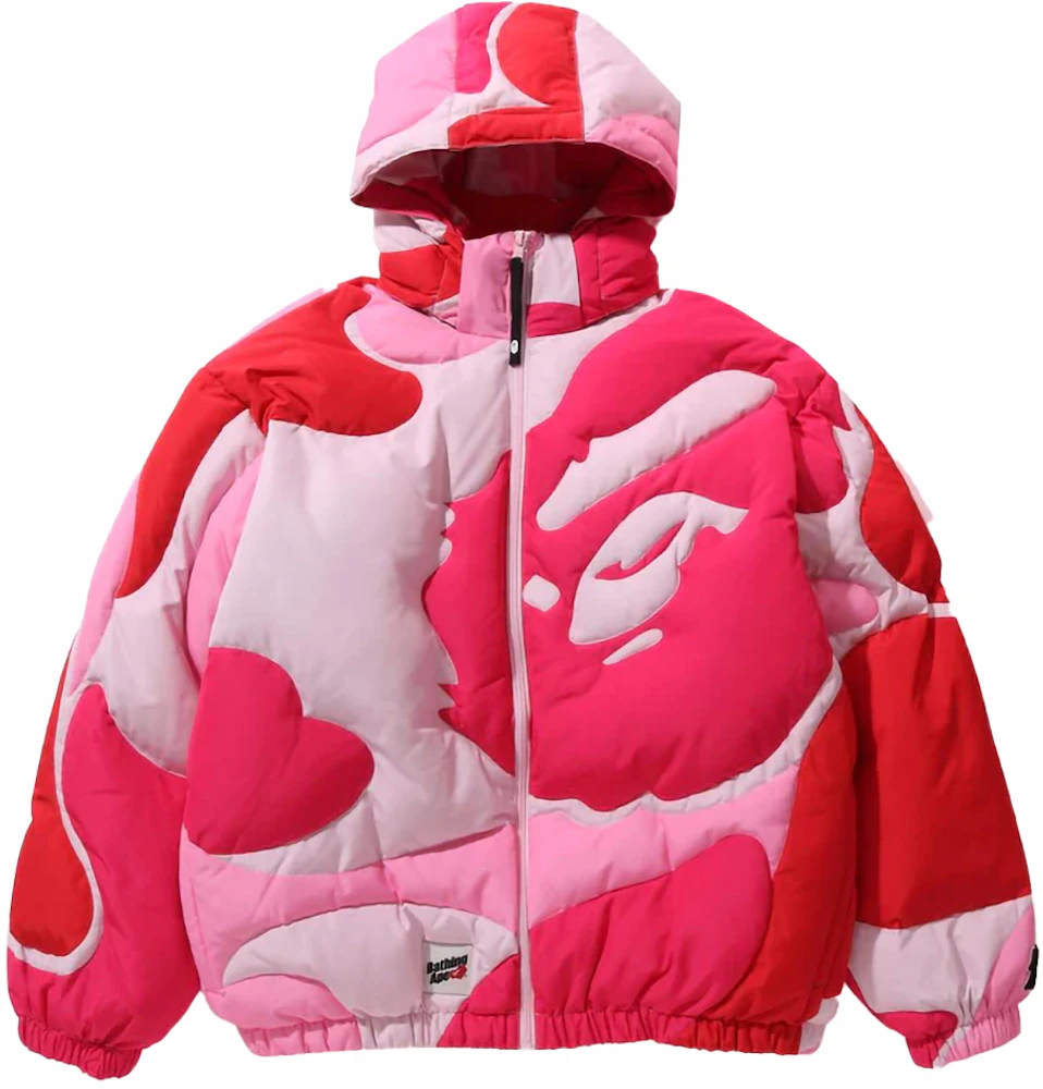 BAPE Mega ABC Camo Detachable Hoodie Puffer Down Jacket Pink Men's ...