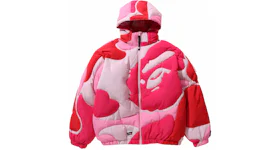 BAPE Mega ABC Camo Detachable Hoodie Puffer Down Jacket Pink