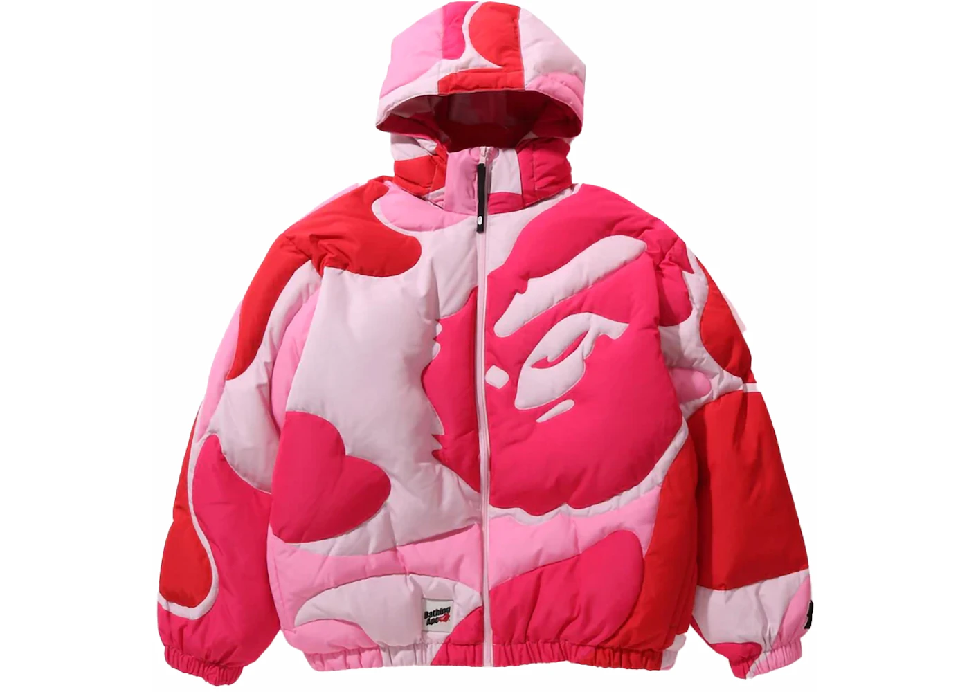 BAPE Mega ABC Camo Detachable Hoodie Puffer Down Jacket Pink Men's