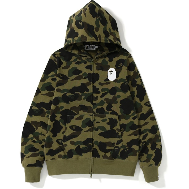 BAPE 1st Camo Full Zip Hoodie Green Men's - US