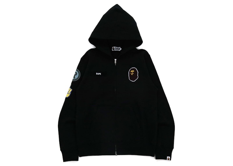 BAPE Military Patch Heavy Weight Zip Hoodie Black Men's - FW21 - GB