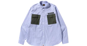 BAPE Military Stripe Relaxed Fit Shirt Sax
