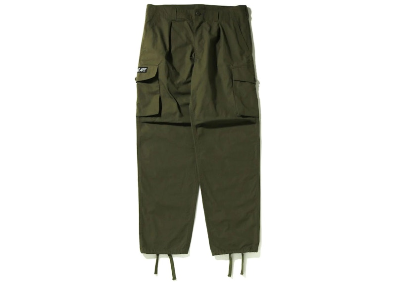 BAPE Military Wide Cargo Pants Olivedrab Men's - SS22 - US