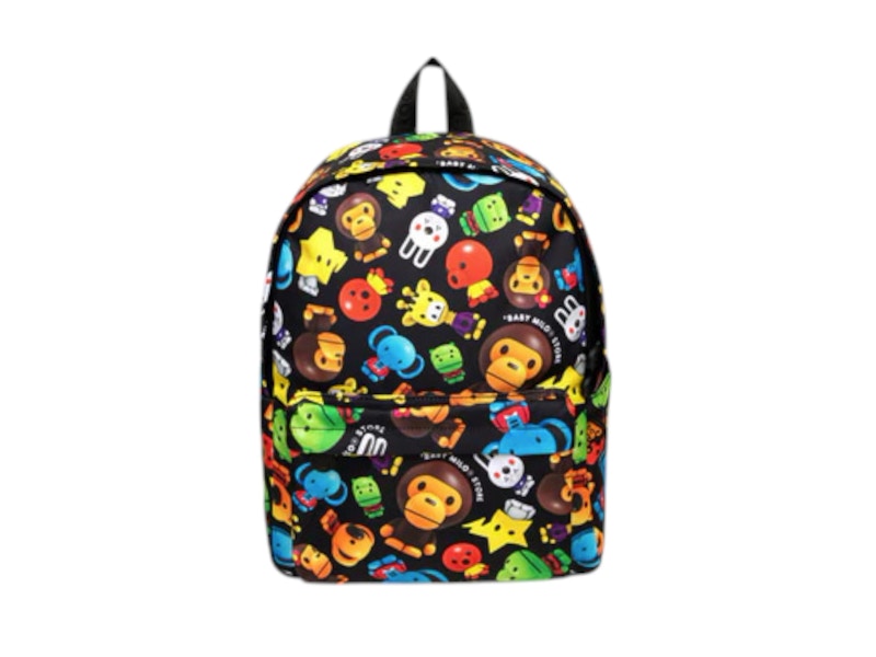 Pre-owned Bape Men's  Milo 3d All Print Pattern Medium Backpack In Black