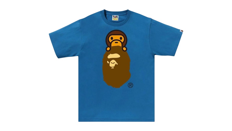 Pre-owned Bape Men's Milo On Ape Head Tee Shirt In Blue