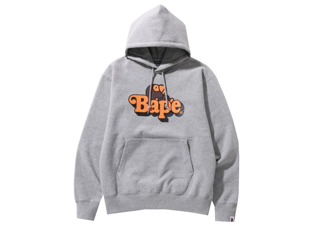 Pre-owned Bape Milo On  Relaxed Fit Pullover Hoodie Gray
