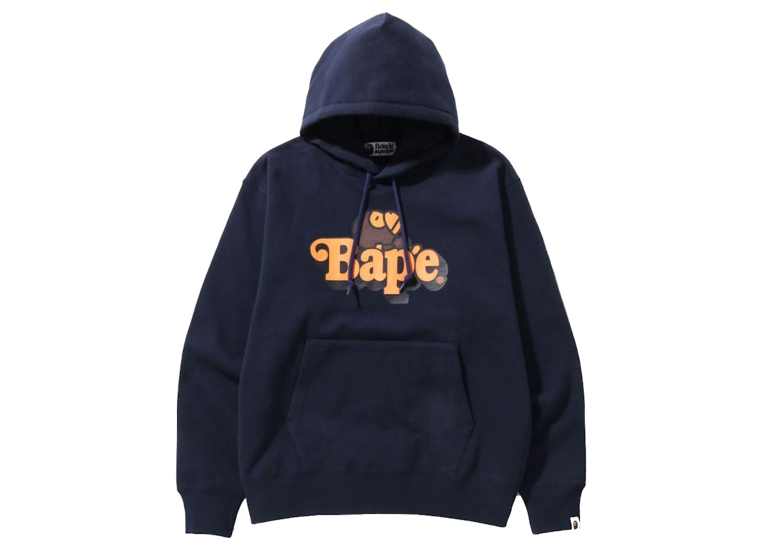 Pre-owned Bape Milo On  Relaxed Fit Pullover Hoodie Navy