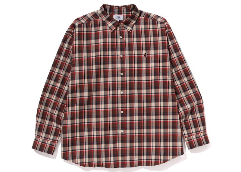 BAPE Mini Bape Check Loose Fit Shirt Red Men's - SS23 - US