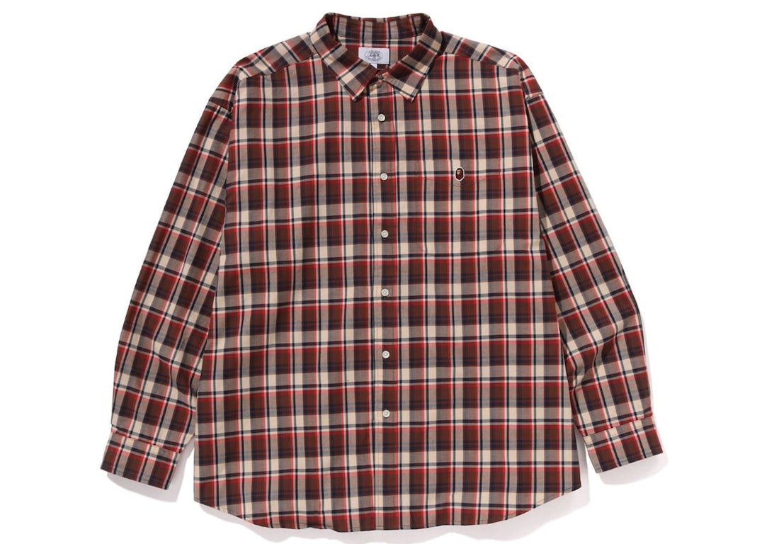 Pre-owned Bape Mini  Check Loose Fit Shirt Red