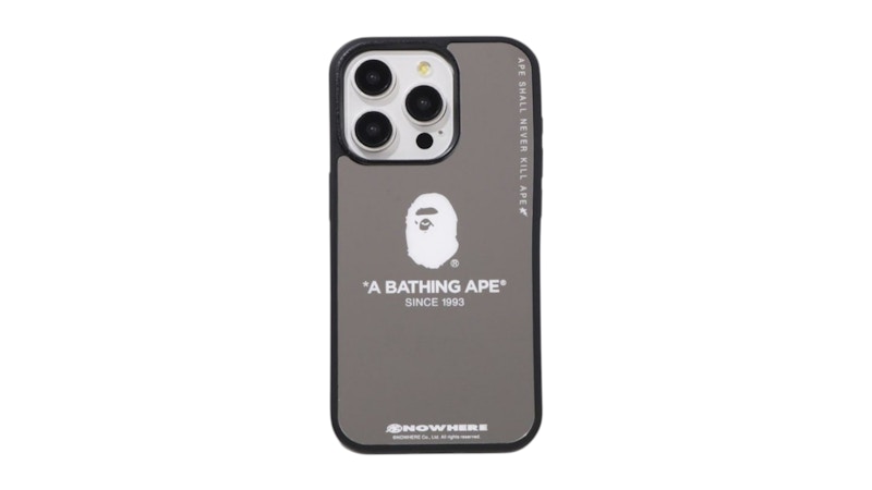 BAPE Mirror iPhone 15 Pro Case Silver