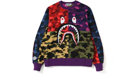 BAPE Mix Camo Shark Crazy Sweatshirt Multi