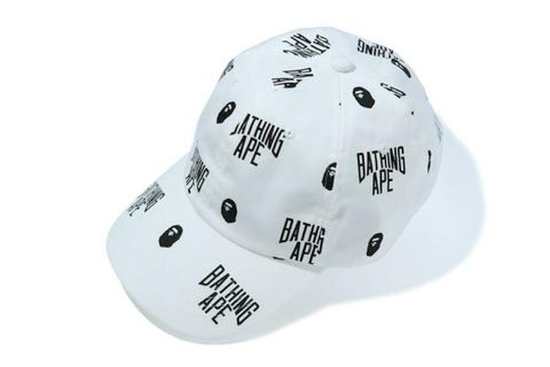 Pre-owned Bape Monogram Panel Cap In White/black
