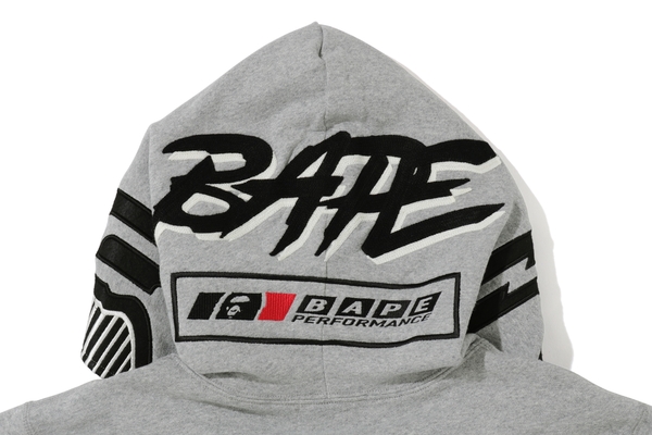 BAPE Motor Sport Full Zip Hoodie Grey Men's - FW19 - US