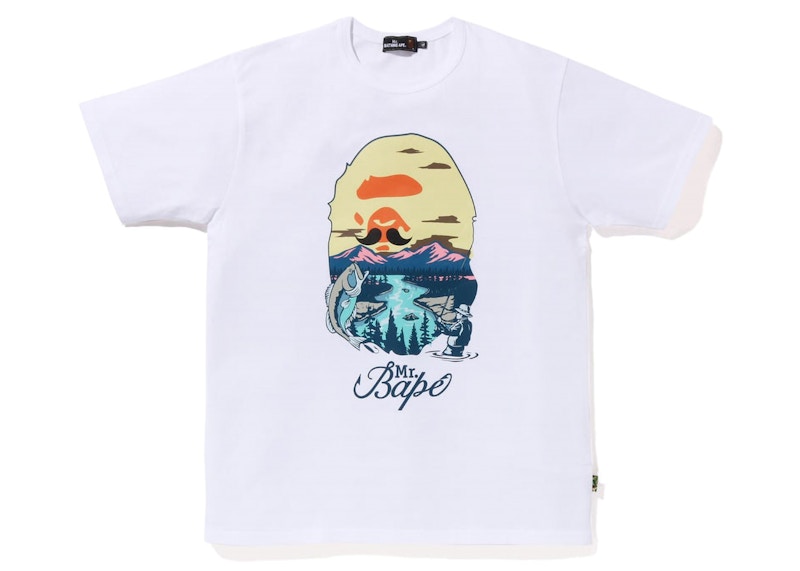 BAPE Mr Bathing Ape Head Wide Tee White Men's - SS23 - US