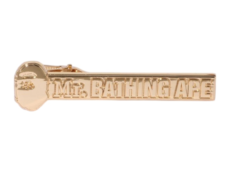 Pre-owned Bape Mr Bathing Ape Tie Pin In Gold