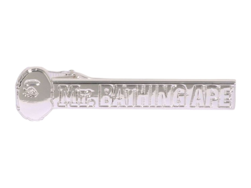Pre-owned Bape Mr Bathing Ape Tie Pin In Silver