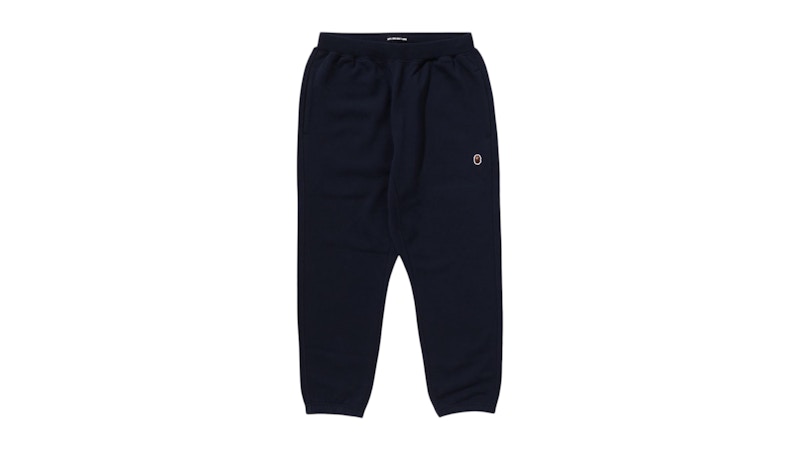 Pre-owned Bape Men's  Mr.bathing Ape College Sweat Pants In Navy Blue
