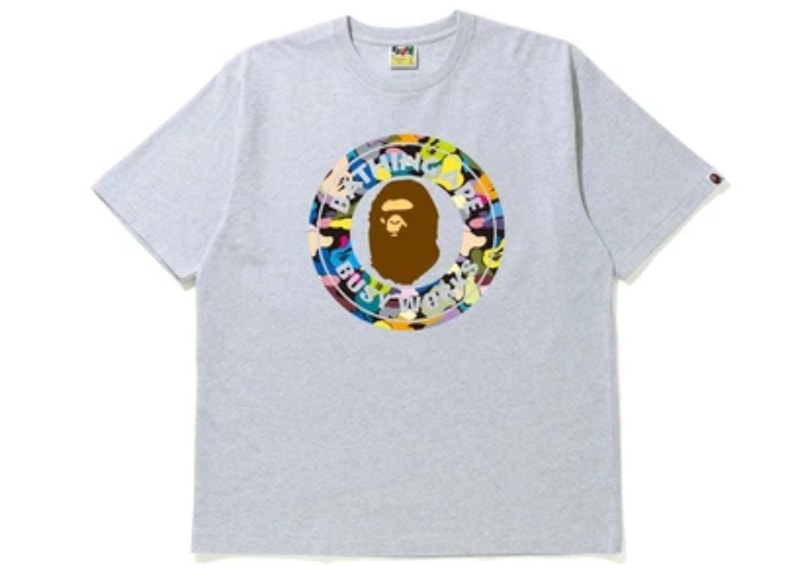 BAPE Multi Camo Busy Works Relaxed Fit Tee Gray