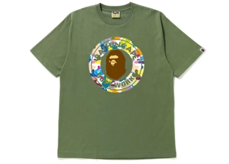 BAPE Multi Camo Busy Works Relaxed Fit Tee Olivedrab