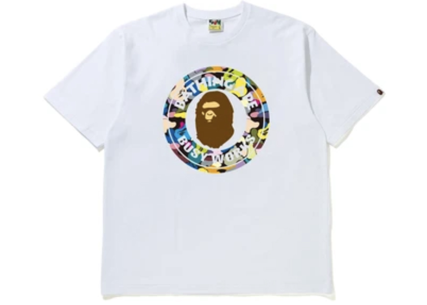 BAPE Multi Camo Busy Works Relaxed Fit Tee White Men's - US