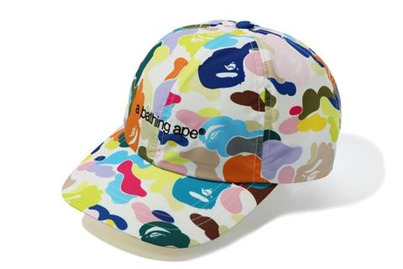 BAPE Multi Camo Embroidery Panel Cap White