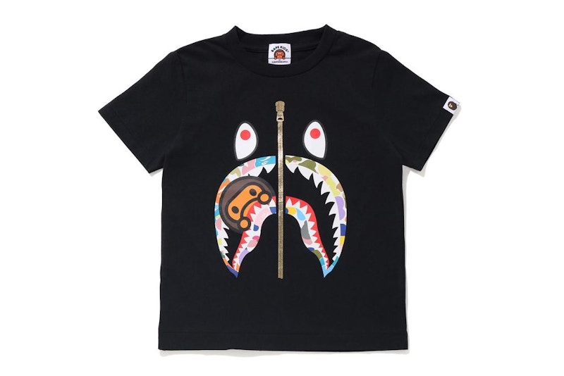 BAPE Multi Camo Milo Shark Tee Black Kids' - US