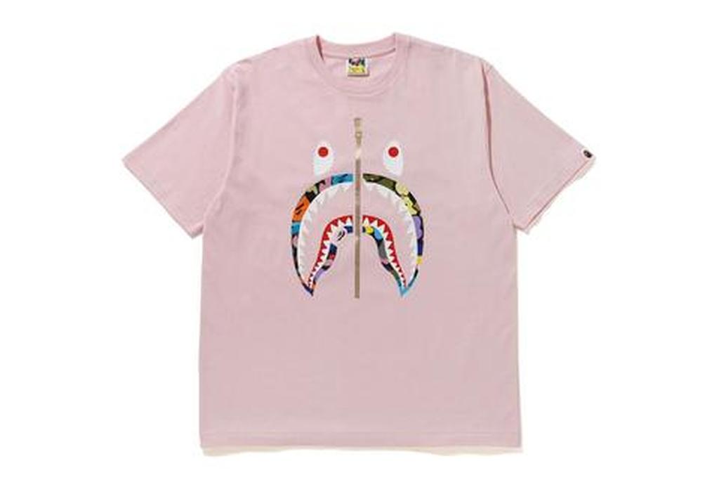 BAPE Multi Camo Shark Relaxed Tee Pink Men's - US