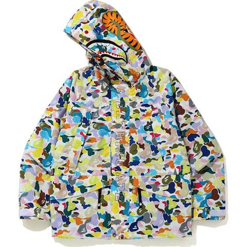 BAPE Multi Camo Shark Snowboard Jacket White Men's - FW20 - US