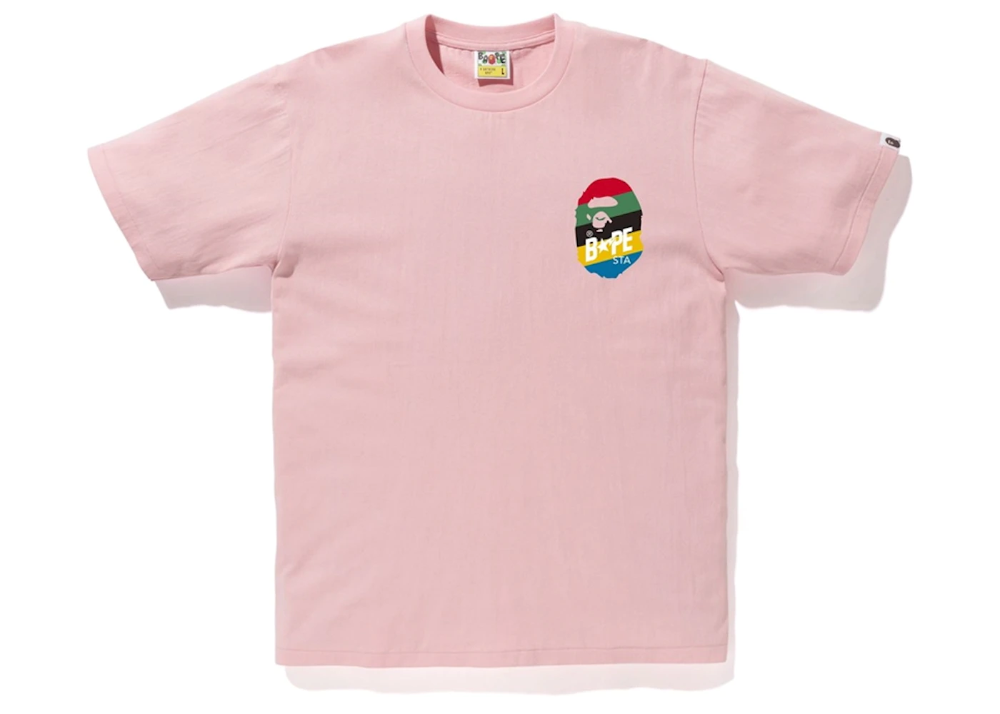 BAPE Multi Color Sta Logo Tee Pink Men's - SS20 - US