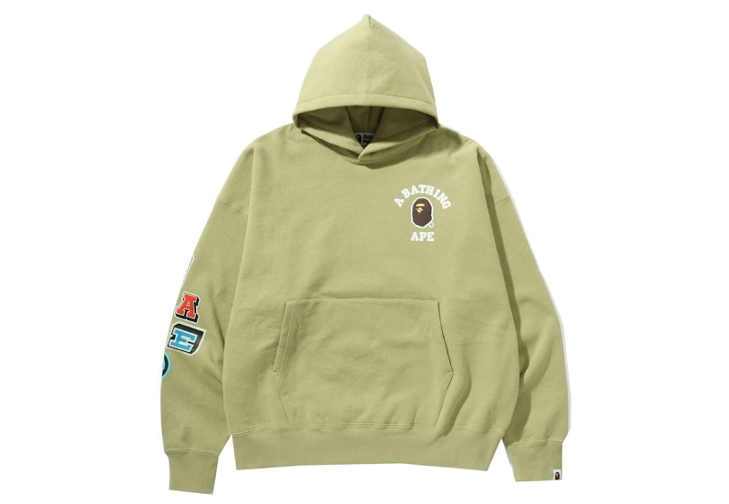 BAPE Multi Fonts Loose Fit Pullover Hoodie Beige Men's - FW21 - US