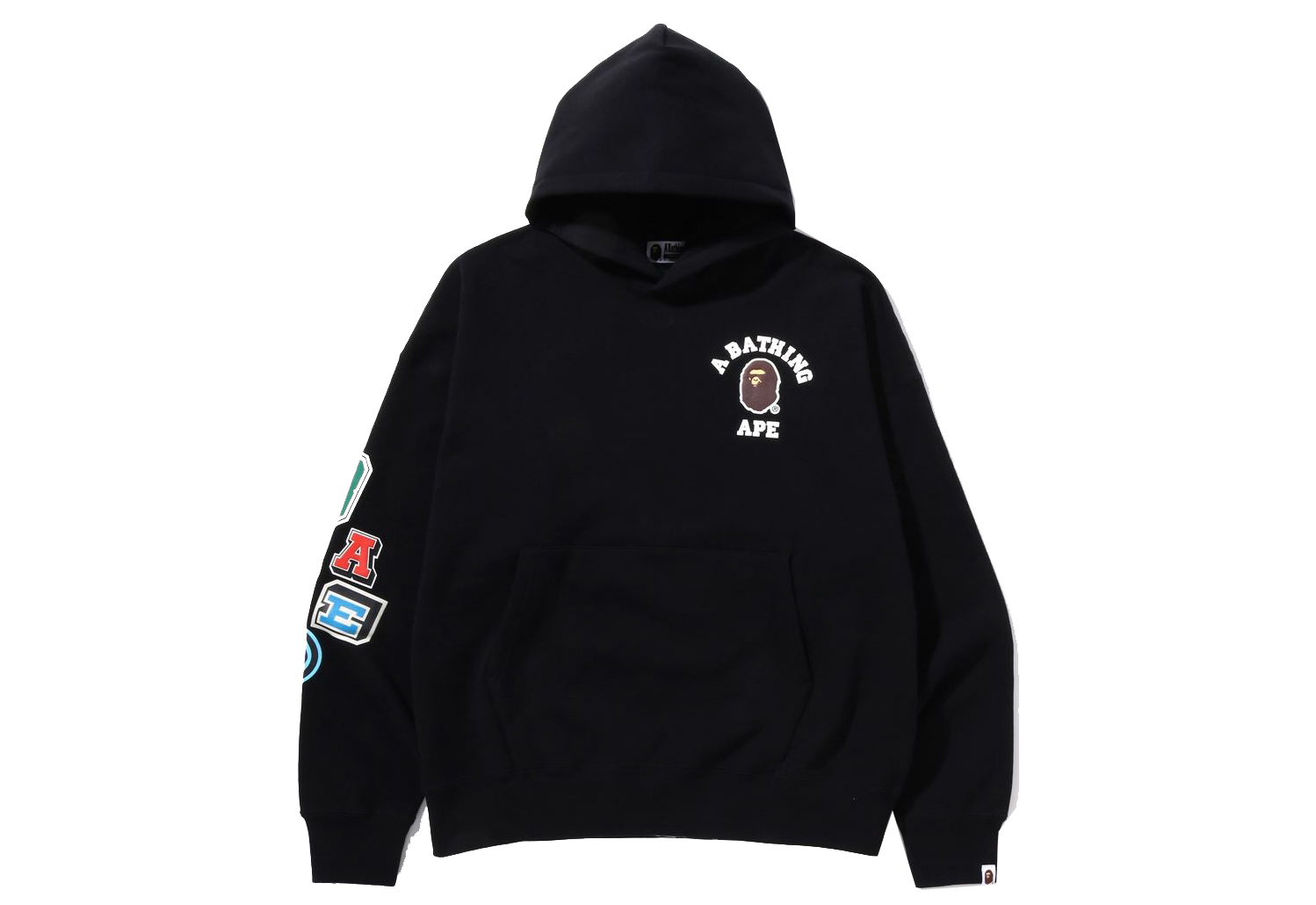 BAPE Multi Fonts Loose Fit Pullover Hoodie Black Men's - FW21 - US