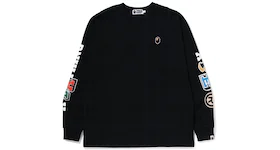 BAPE Multi Fonts Relaxed Fit Heavyweight L/S Tee Black