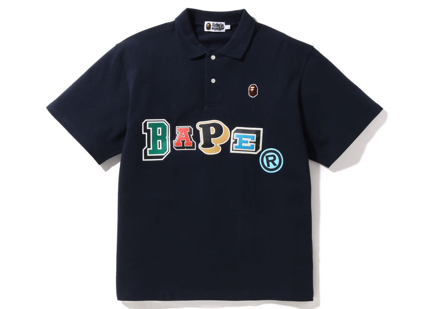 BAPE Multi Fonts Relaxed Fit Polo Navy メンズ - SS22 - JP