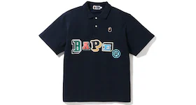 BAPE Multi Fonts Relaxed Fit Polo Navy