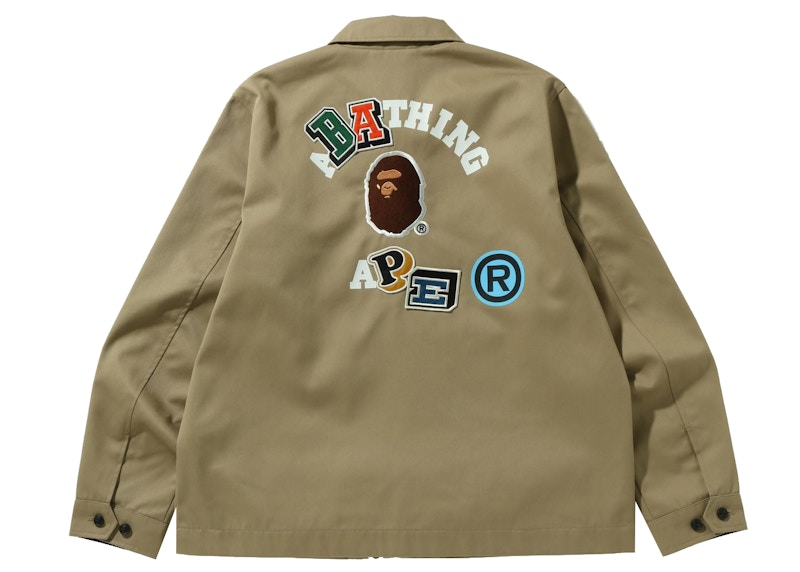 BAPE Multi Fonts Relaxed Fit Zip Jacket Beige Men's - FW21 - US