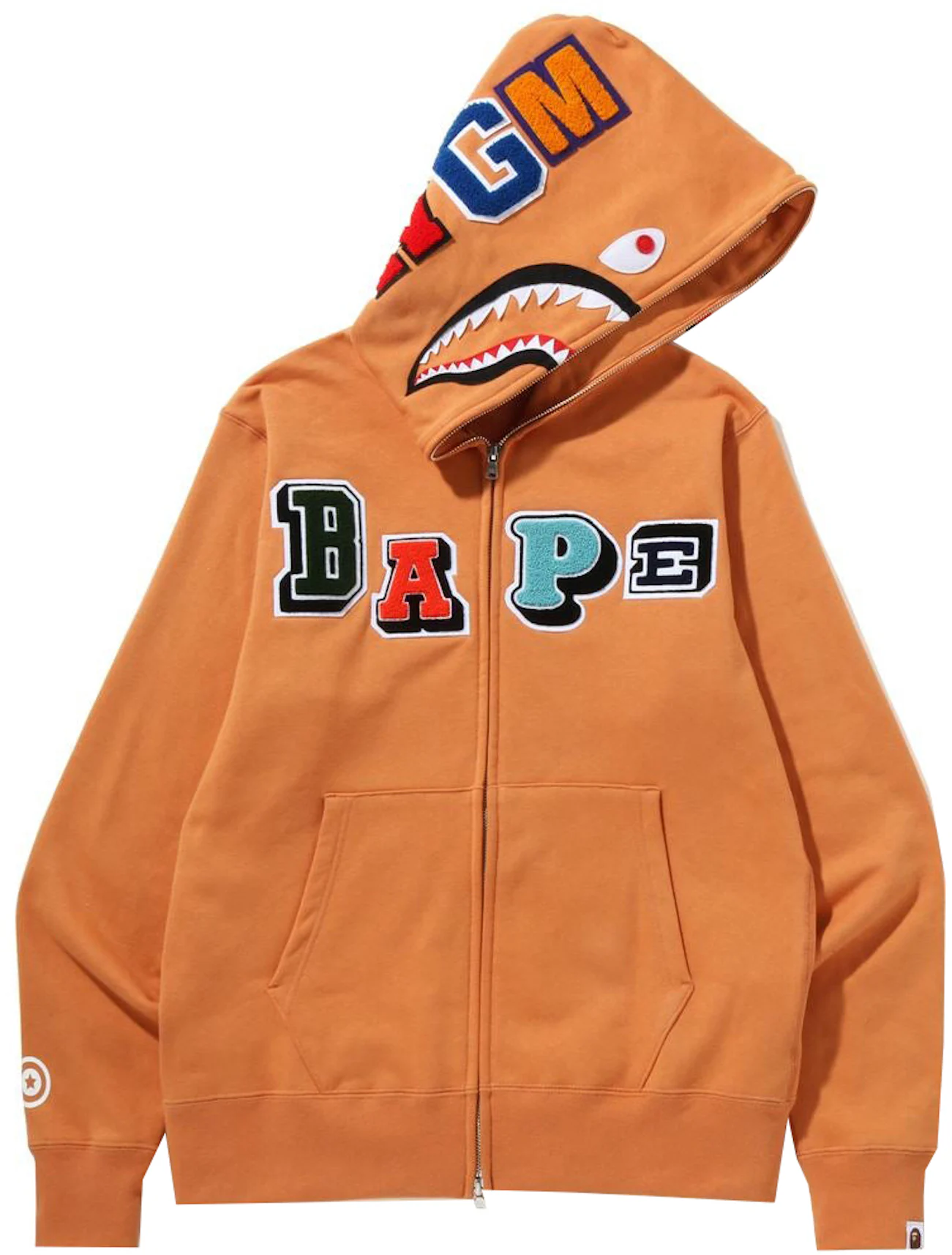 BAPE Shark full zip hoodie orange camo A Bathing Ape Size XL